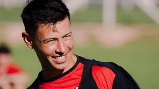 Federico Lertora jugador de Colon de Santa Fé durante un entrenamiento